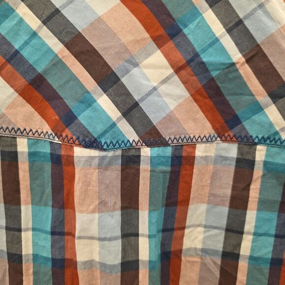 CODY JAMES Western Shirt Men XLarge Multicolor Plaid Short Sleeve Slim Fit - Picture 8 of 11